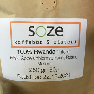 Rwanda Kaffebønner, Soze, 250 g